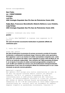 Autore corrispondente. Neri Fabio tel. +390873308268 Urologia cod