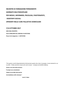 INCONTRI DI FORMAZIONE PERMANENTE GIORNATE