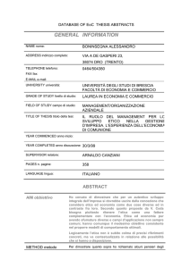 DATABASE OF EoC THESIS ABSTRACTS