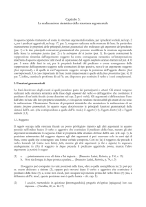 La realizzazione sintattica della struttura argomentale