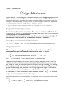 Le leggi della dinamica