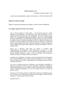 Ordine del giorno n. 20 (Collegato al disegno di legge n. 216