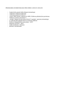 PROGRAMMA DI IMMUNOLOGIA PER CORSO A SCELTA 2010-2011