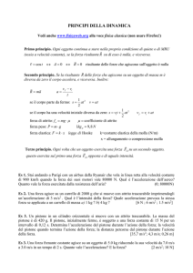 Esercizi dinamica con teoria sintetica