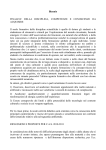 Biennio FINALITA` DELLA DISCIPLINA, COMPETENZE E
