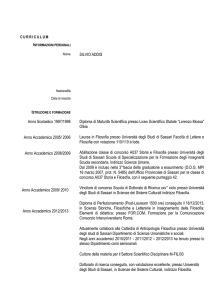 Curriculum Vitae di Silvio Addis - Filosofia e Storia