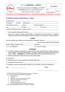 Modulo richiesta somministrazione farmaci