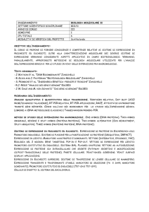 biologia molecolare ii - Corso di Laurea in Biotecnologie