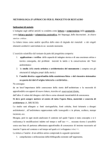 Metodologia D`APPROCCIo per il progetto di restauro Indicazioni di