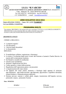 Borrelli Giuseppina programma scienze naturali IVB