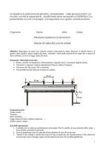 Misure di velocità con la guidovia a cuscino d`aria