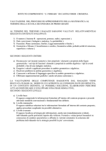 valutazione del processo di apprendimento della matematica al