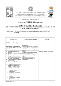 Programma svolto di Tecn. Informatiche