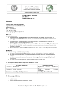 Conoscenze di Microbiologia - Classe delle lauree magistrali in