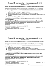 Esercizi di matematica – Vacanze natalizie 2008