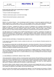 data: 30 novembre 2009 Private equity Italia, 2010 incerto