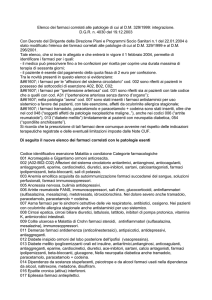 Di seguito il nuovo elenco dei farmaci correlati con le patogie esenti