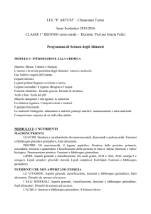 Scienza degli Alimenti - Alberghiero Chianciano