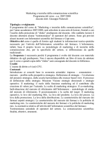 Marketing e tecniche della comunicazione scientifica