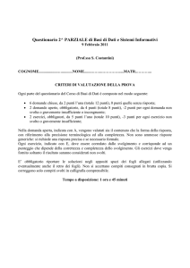 Questionario di Basi di Dati e Sistemi Informativi