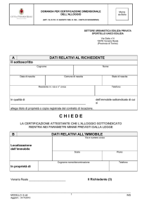 DOMANDA per certificazione dimensionale dell`alloggio (art. 16