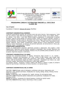 Inglese programma e lavoro estivo 4 BL 2015-16