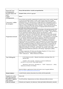 Scienze Infermieristiche e tecniche neuropsichiatriche aa 2012-2013
