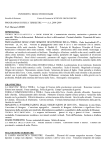 Fisica Terrestre - Scienze Geologiche