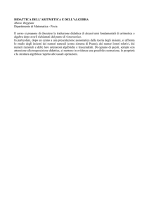 didattica dell`aritmetica e dell`algebra