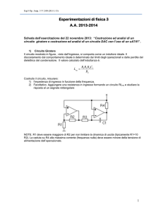 Scheda dell`Esercitazione N.6 del 22 novembre 2013