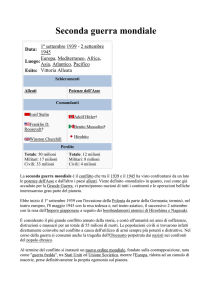 Seconda guerra mondiale Data: 1º settembre 1939