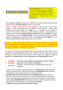 i terremoti e bradisismi