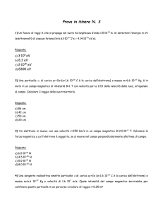 Una particella a, di carica q=2e= (e=-1