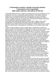 L`informatica accelera e spinge l`economia italiana: l`innovazione