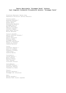 Teatro Municipale “Giuseppe Verdi” Salerno Cast Completo