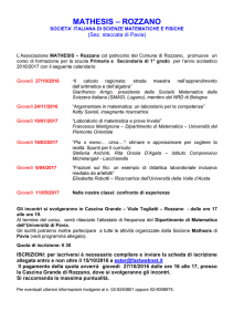 Si comunica che si è costituita la Sezione Mathesis di Rozzano