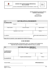 DOMANDA per certificazione dimensionale dell`alloggio (ai fini del