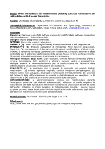 Effetti indesiderati del metilfenidato (Ritalin) sull`asse riproduttivo dei