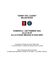 “DERBY DEL CUORE” - Comitato 8 Ottobre 2001