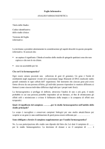 esempio foglio informativo farmacogenomica