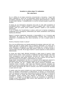Investire in cultura dopo l`11 settembre