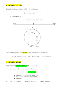 RAPPRESENTAZIONE DEI NUMERI