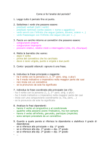ANALISI DEL PERIODO - Scuola Secondaria di 1° Pietro Zani