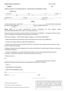 Richiesta posizionamenrto temporaneo mezzi pubblicitari