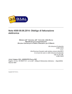 Nota 4509 09.06.2014: Obbligo di fatturazione elettronica