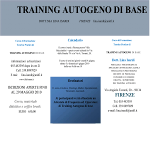 TRAINING AUTOGENO DI BASE DOTT.SSA LINA ISARDI FIRENZE
