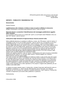 esposto all`antitrust per pubblicita` ingannevole tim
