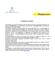 10 Ottobre 2013 – francobollo commemorativo di Giuseppe Verdi