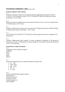1 Esercitazione riepilogativa (data…………) Proprietà colligative
