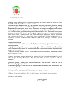 Da questa sera la Sede del Romano Pontefice